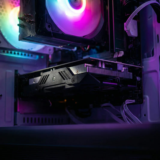 AIGAMEPC Gaming PC Computer Desktop, Core i7 4790, GTX 1050 Ti 4GB, 16GB DDR3, 512GB M.2 SSD, BX3 550W 80PLUS Bronze PSU, WiFi 5, RGB Fan x5, Windows 11 Home, White PC