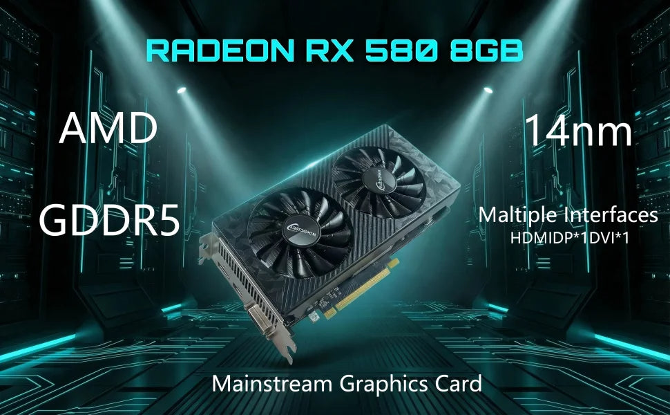AIGAMEPC Gaming PC Desktop Computer, i7 4790, Radeon RX 580 8G, 16G DDR3, 512GB M.2 SSD, 550W 80PLUS Bronze PSU, WiFi 5, RGB Fan x5, Windows 11 Home
