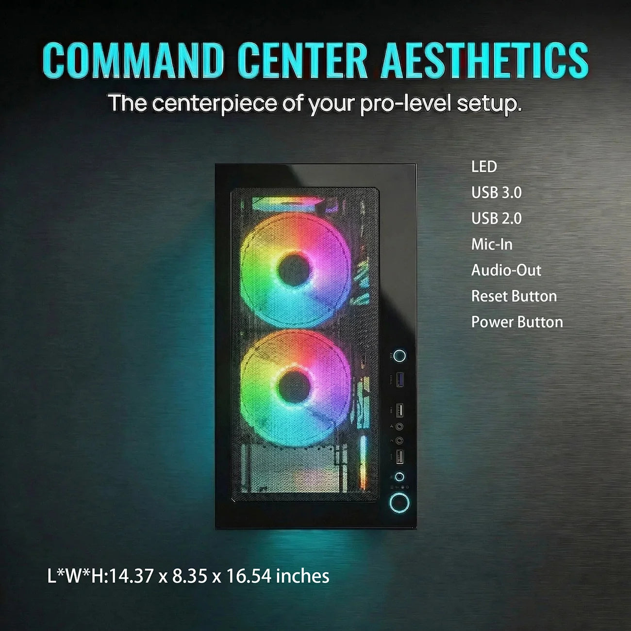 AIGAMEPC Gaming PC Desktop Computer, Intel Core i7 up to 4.0GHz, Radeon RX 580 8G, 16G RAM, 512GB M.2 SSD, BX3 550W 80PLUS Bronze PSU, WiFi 5, RGB Fan x5, Windows 11 Home