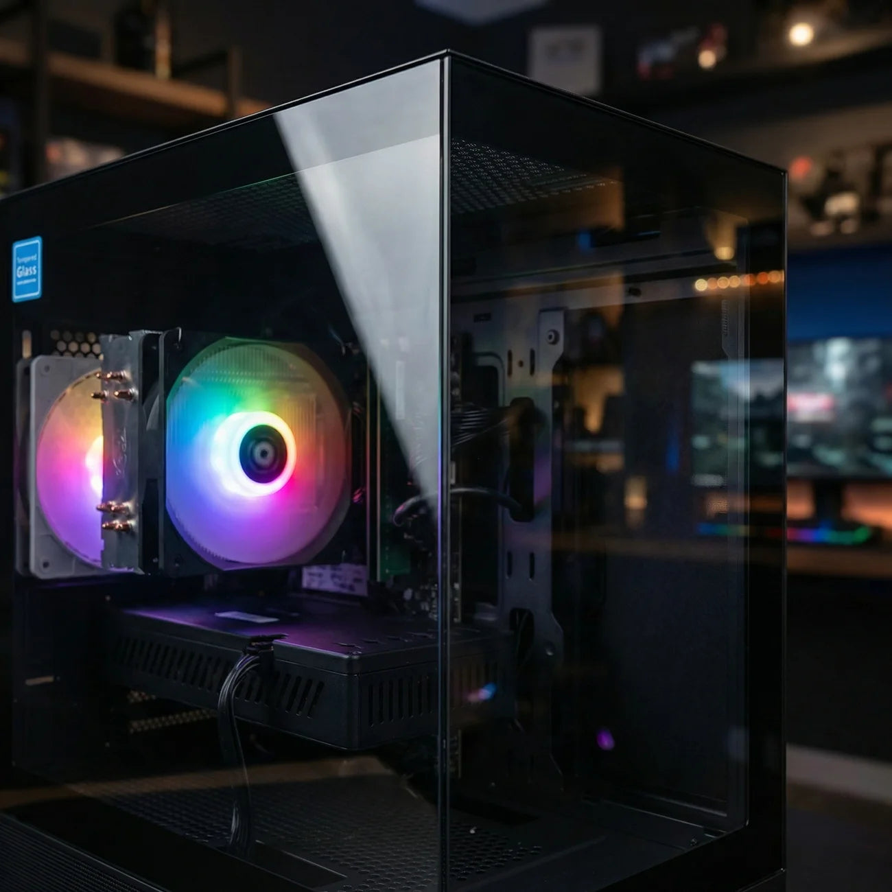 AIGAMEPC Gaming PC Desktop Computer, Intel Core i7 up to 4.0GHz, Radeon RX 580 8G, 16G RAM, 512GB M.2 SSD, BX3 550W 80PLUS Bronze PSU, WiFi 5, RGB Fan x5, Windows 11 Home