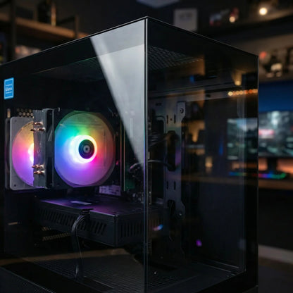 AIGAMEPC Gaming PC Desktop Computer, Intel Core i7 up to 4.0GHz, Radeon RX 580 8G, 16G RAM, 512GB M.2 SSD, BX3 550W 80PLUS Bronze PSU, WiFi 5, RGB Fan x5, Windows 11 Home