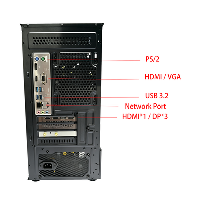 Gaming PC Desktop Computer, AMD Ryzen 7 5700X, GeForce RTX 5060 8G, 16GB DDR4 RAM, 1TB M.2 NVMe SSD, BX3 650W 80PLUS Bronze PSU, ARGB Fans, WiFi+BT, for Game Design and Office