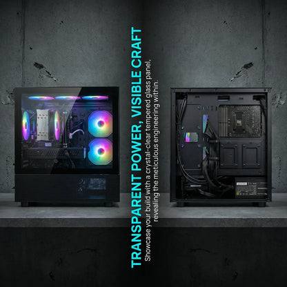 AIGAMEPC Gaming PC Desktop Computer, Intel Core i7 up to 4.0GHz, Radeon RX 580 8G, 16G RAM, 512GB M.2 SSD, BX3 550W 80PLUS Bronze PSU, WiFi 5, RGB Fan x5, Windows 11 Home