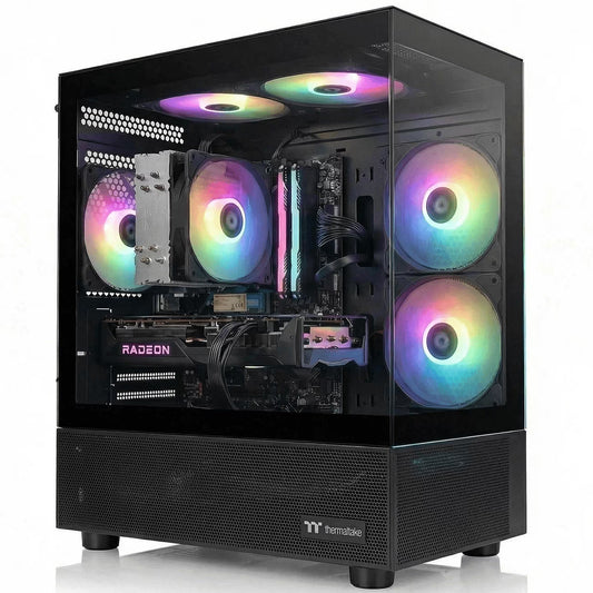 AIGAMEPC Gaming PC Desktop Computer, Intel Core i7 up to 4.0GHz, Radeon RX 580 8G, 16G RAM, 512GB M.2 SSD, BX3 550W 80PLUS Bronze PSU, WiFi 5, RGB Fan x5, Windows 11 Home