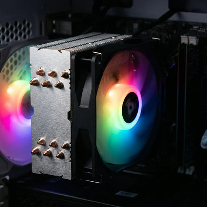 AIGAMEPC Gaming PC Desktop Computer, Intel Core i7 up to 4.0GHz, Radeon RX 580 8G, 16G RAM, 512GB M.2 SSD, BX3 550W 80PLUS Bronze PSU, WiFi 5, RGB Fan x5, Windows 11 Home