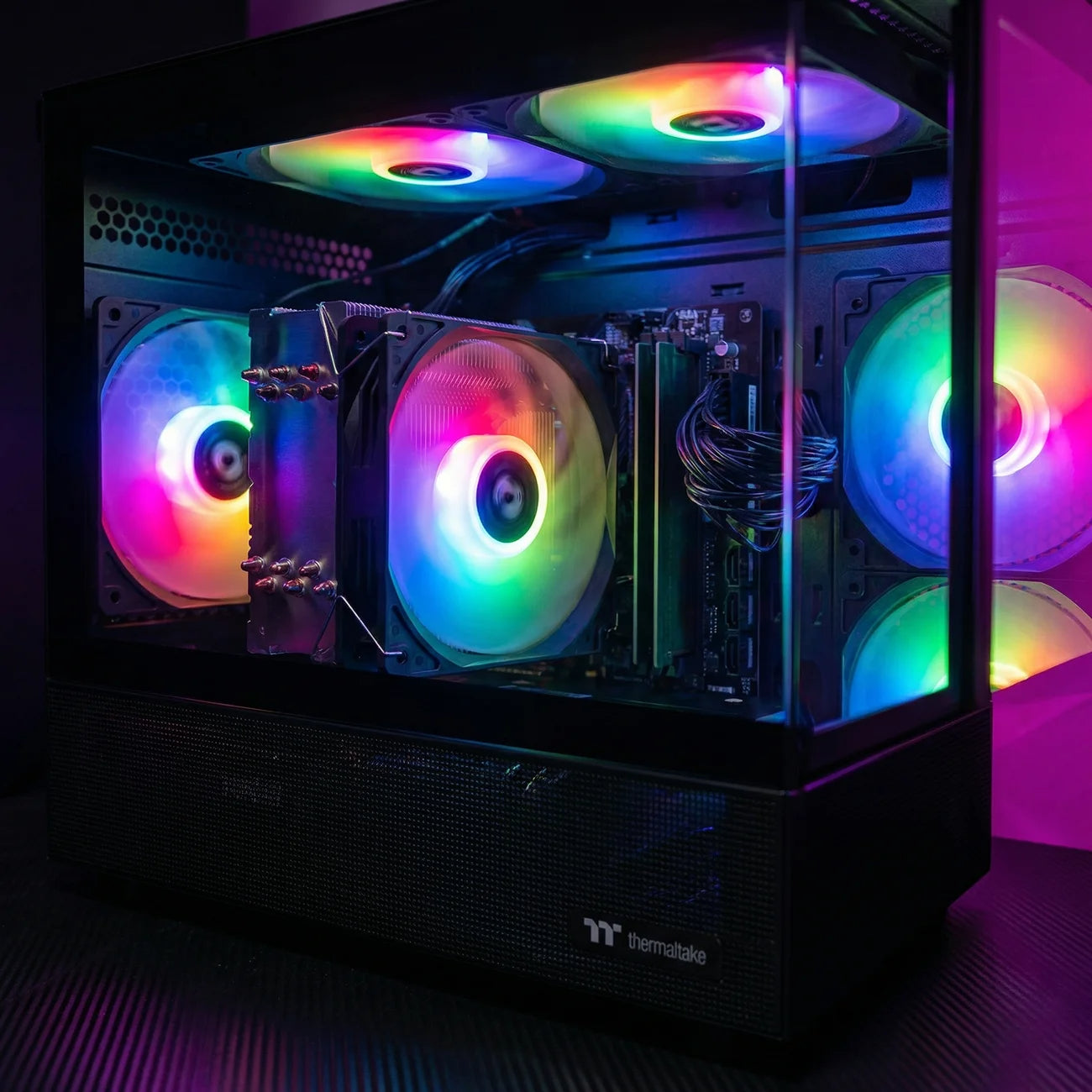 AIGAMEPC Gaming Desktop Computer, AMD R5 5500,RTX 3050 6G,16GB DDR4,512GB M.2 SSD, BX3 550W 80PLUS Bronze PSU, RGB Fan x5, WiFi Ready & Windows 11 Home, Black