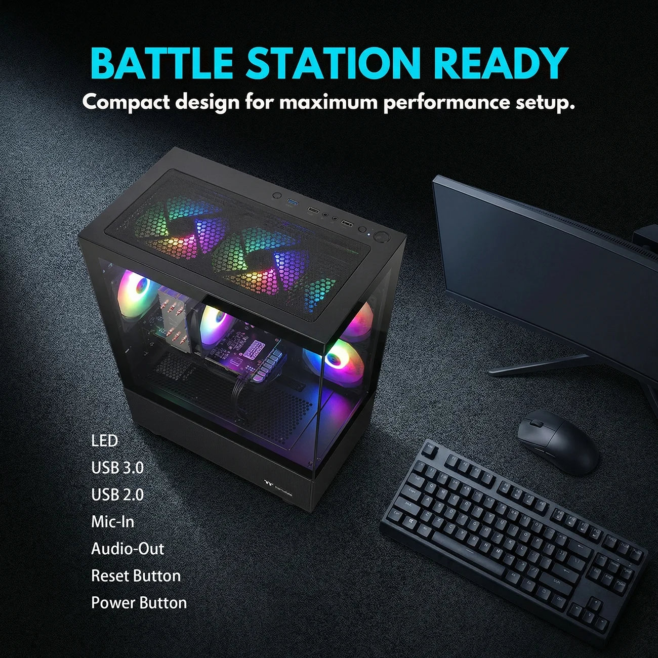 AIGAMEPC Gaming PC Desktop, i7 4790, GTX 1660 Super 6GB, 16GB DDR3, 512GB M.2 SSD, 550W 80PLUS Bronze PSU, WiFi 5, RGB Fan x5, Windows 11 Home