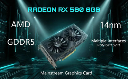 AIGAMEPC Gaming PC Desktop Computer, i7 4790, Radeon RX 580 8G, 16G DDR3, 512GB M.2 SSD, 550W 80PLUS Bronze PSU, WiFi 5, RGB Fan x5, Windows 11 Home