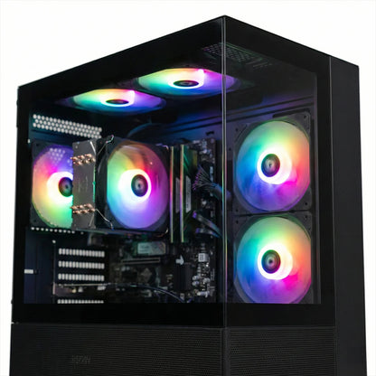 AIGAMEPC Gaming PC Desktop Computer,AMD R3 3200G, 16GB DDR4,512GB M.2 SSD, BX3 550W 80PLUS Bronze PSU, WiFi 5, RGB Fan x5, Windows 11 Home, Black